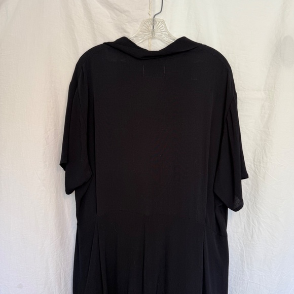 FLAX by Jeanne Englehart  Vintage Black Button-Front Midi Dress Large - Picture 3 of 5